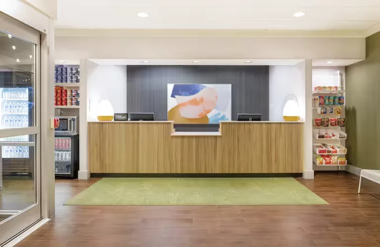 Check-in desk in the lobby of Spark by Hilton